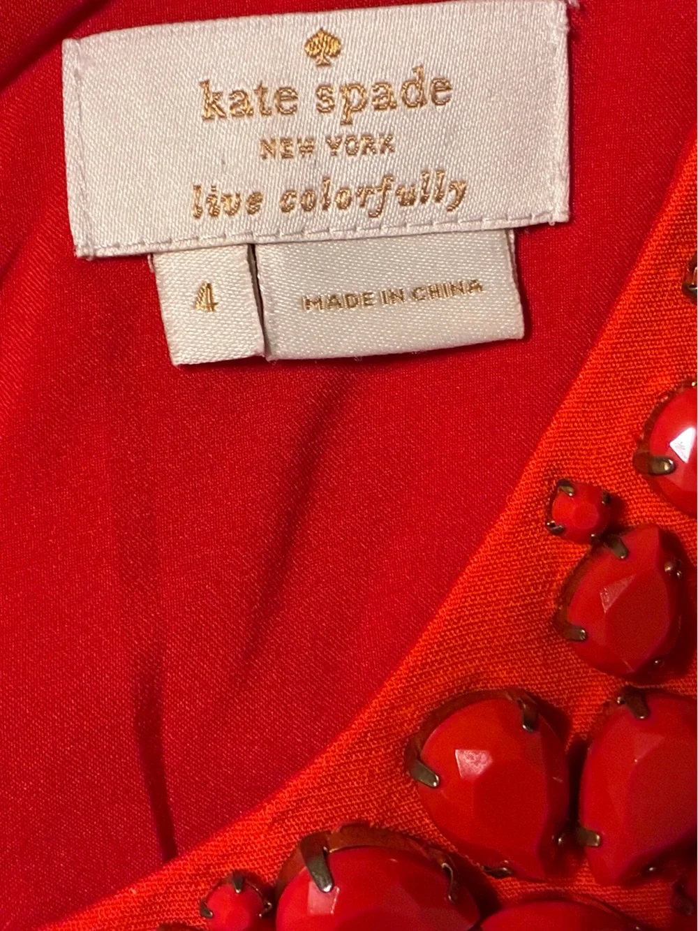 kate spade Bright orange Embellished Neck Tunic